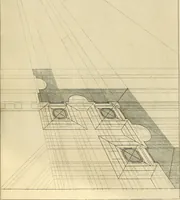 Picture 126 of 287 from Rules and examples of perspective proper for painters and architects, etc. in English and Latin :‡bcontaining a most easie and expeditious method to delineate in perspective all designs relating to architecture, after a new manner, wholly free from the confusion of occult lines /‡cby that great master thereof, Andrea Pozzo, Soc. Jef. engraven in 105 ample folio plates, and adorn'd with 200 initial letters to the explanatory discourses ; printed from copper-plates ony best paper by John Sturt ; done into English from the original printed at Rome 1693 in Lat. and Ital. by Mr John James of Greenwich (1693), leaf 156