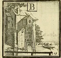 Picture 155 of 287 from Rules and examples of perspective proper for painters and architects, etc. in English and Latin :‡bcontaining a most easie and expeditious method to delineate in perspective all designs relating to architecture, after a new manner, wholly free from the confusion of occult lines /‡cby that great master thereof, Andrea Pozzo, Soc. Jef. engraven in 105 ample folio plates, and adorn'd with 200 initial letters to the explanatory discourses ; printed from copper-plates ony best paper by John Sturt ; done into English from the original printed at Rome 1693 in Lat. and Ital. by Mr John James of Greenwich (1693), leaf 191