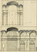 Picture 15 of 287 from Rules and examples of perspective proper for painters and architects, etc. in English and Latin :‡bcontaining a most easie and expeditious method to delineate in perspective all designs relating to architecture, after a new manner, wholly free from the confusion of occult lines /‡cby that great master thereof, Andrea Pozzo, Soc. Jef. engraven in 105 ample folio plates, and adorn'd with 200 initial letters to the explanatory discourses ; printed from copper-plates ony best paper by John Sturt ; done into English from the original printed at Rome 1693 in Lat. and Ital. by Mr John James of Greenwich (1693), leaf 28