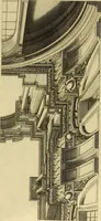 An illustration from Rules and examples of perspective proper for painters and architects, etc. in English and Latin :‡bcontaining a most easie and expeditious method to delineate in perspective all designs relating to architecture, after a new manner, wholly free from the confusion of occult lines /‡cby that great master thereof, Andrea Pozzo, Soc. Jef. engraven in 105 ample folio plates, and adorn'd with 200 initial letters to the explanatory discourses ; printed from copper-plates ony best paper by John Sturt ; done into English from the original printed at Rome 1693 in Lat. and Ital. by Mr John James of Greenwich (1693)