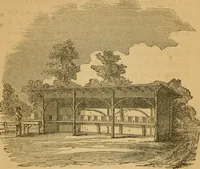 An illustration from Rural architecture : being a complete description of farm houses, cottages and out buildings ... together with lawns, pleasure grounds and parks; the flower, fruit and vegetable gardens : also, useful and ornamental domestic animals for the country resident ... also, the best method of conducting water into cattle yards and houses (1860)