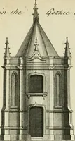 An illustration from Rural architecture in the Gothick taste : being twenty new designs, for temples, garden-seats, summer-houses, lodges, terminies, piers, &c. : on sixteen copper plates : with instructions to workmen, and hints where with most advantage to be erected (1752)