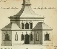 Picture 23 of 30 from Rural architecture in the Gothick taste : being twenty new designs, for temples, garden-seats, summer-houses, lodges, terminies, piers, &c. : on sixteen copper plates : with instructions to workmen, and hints where with most advantage to be erected (1752), leaf 36