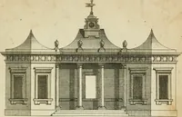 An illustration from Rural architecture in the Gothick taste : being twenty new designs, for temples, garden-seats, summer-houses, lodges, terminies, piers, &c. : on sixteen copper plates : with instructions to workmen, and hints where with most advantage to be erected (1752)