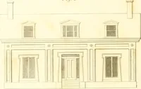 An illustration from Rural architecture: consisting of classic dwellings, Doric, Ionic, Corinthian and Gothic, and details connected with each of the orders; embracing plans, elevations parallel and perspective, specifications, estimates, framing, etc. for private houses and churches. Designed for the United States of America (1843)