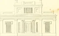 An illustration from Rural architecture: consisting of classic dwellings, Doric, Ionic, Corinthian and Gothic, and details connected with each of the orders; embracing plans, elevations parallel and perspective, specifications, estimates, framing, etc. for private houses and churches. Designed for the United States of America (1843)
