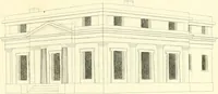 An illustration from Rural architecture: consisting of classic dwellings, Doric, Ionic, Corinthian and Gothic, and details connected with each of the orders; embracing plans, elevations parallel and perspective, specifications, estimates, framing, etc. for private houses and churches. Designed for the United States of America (1843)