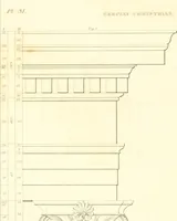 An illustration from Rural architecture: consisting of classic dwellings, Doric, Ionic, Corinthian and Gothic, and details connected with each of the orders; embracing plans, elevations parallel and perspective, specifications, estimates, framing, etc. for private houses and churches. Designed for the United States of America (1843)