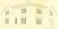 An illustration from Rural architecture: consisting of classic dwellings, Doric, Ionic, Corinthian and Gothic, and details connected with each of the orders; embracing plans, elevations parallel and perspective, specifications, estimates, framing, etc. for private houses and churches. Designed for the United States of America (1843)