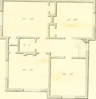 An illustration from Rural architecture: consisting of classic dwellings, Doric, Ionic, Corinthian and Gothic, and details connected with each of the orders; embracing plans, elevations parallel and perspective, specifications, estimates, framing, etc. for private houses and churches. Designed for the United States of America (1843)