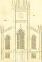 An illustration from Rural architecture: consisting of classic dwellings, Doric, Ionic, Corinthian and Gothic, and details connected with each of the orders; embracing plans, elevations parallel and perspective, specifications, estimates, framing, etc. for private houses and churches. Designed for the United States of America (1843)