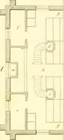 An illustration from Rural architecture: consisting of classic dwellings, Doric, Ionic, Corinthian and Gothic, and details connected with each of the orders; embracing plans, elevations parallel and perspective, specifications, estimates, framing, etc. for private houses and churches. Designed for the United States of America (1843)