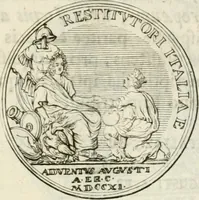 An illustration from Sacrae Caes. Mai. consiliarii, & rei antiquae, nec non feriundis numismatibus praefecti Caroli Gustavi Heraei Inscriptiones et symbola varii argumenti (1721)