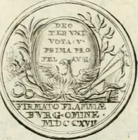 An illustration from Sacrae Caes. Mai. consiliarii, & rei antiquae, nec non feriundis numismatibus praefecti Caroli Gustavi Heraei Inscriptiones et symbola varii argumenti (1721)