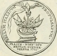 An illustration from Sacrae Caes. Mai. consiliarii, & rei antiquae, nec non feriundis numismatibus praefecti Caroli Gustavi Heraei Inscriptiones et symbola varii argumenti (1721)