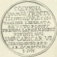 An illustration from Sacrae Caes. Mai. consiliarii, & rei antiquae, nec non feriundis numismatibus praefecti Caroli Gustavi Heraei Inscriptiones et symbola varii argumenti (1721)