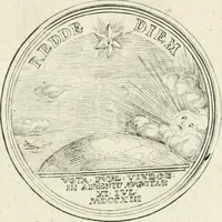 An illustration from Sacrae Caes. Mai. consiliarii, & rei antiquae, nec non feriundis numismatibus praefecti Caroli Gustavi Heraei Inscriptiones et symbola varii argumenti (1721)