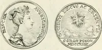 An illustration from Sacrae Caes. Mai. consiliarii, & rei antiquae, nec non feriundis numismatibus praefecti Caroli Gustavi Heraei Inscriptiones et symbola varii argumenti (1721)