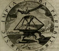 An illustration from Sacra emblemata LXXVI : in quibus summa unius cuiusq[ue] evangelii rotunde adumbratur : das ist, Sechsundsibentzig geistliche figürlein in welchen eines ieder evangelij summa kürtzlichen wird abgebildet (1625)