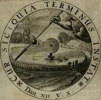 An illustration from Sacra emblemata LXXVI : in quibus summa unius cuiusq[ue] evangelii rotunde adumbratur : das ist, Sechsundsibentzig geistliche figürlein in welchen eines ieder evangelij summa kürtzlichen wird abgebildet (1625)