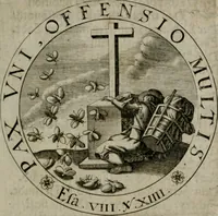 Picture 72 of 97 from Sacra emblemata LXXVI : in quibus summa unius cuiusq[ue] evangelii rotunde adumbratur : das ist, Sechsundsibentzig geistliche figürlein in welchen eines ieder evangelij summa kürtzlichen wird abgebildet (1625), leaf 150