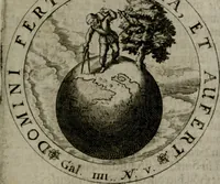 An illustration from Sacra emblemata LXXVI : in quibus summa unius cuiusq[ue] evangelii rotunde adumbratur : das ist, Sechsundsibentzig geistliche figürlein in welchen eines ieder evangelij summa kürtzlichen wird abgebildet (1625)