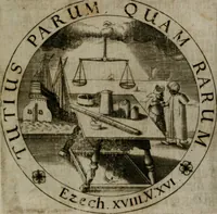 An illustration from Sacra emblemata LXXVI : in quibus summa unius cuiusq[ue] evangelii rotunde adumbratur : das ist, Sechsundsibentzig geistliche figürlein in welchen eines ieder evangelij summa kürtzlichen wird abgebildet (1625)