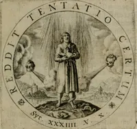 Picture 5 of 97 from Sacra emblemata LXXVI : in quibus summa unius cuiusq[ue] evangelii rotunde adumbratur : das ist, Sechsundsibentzig geistliche figürlein in welchen eines ieder evangelij summa kürtzlichen wird abgebildet (1625), leaf 22