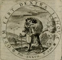 Picture 7 of 97 from Sacra emblemata LXXVI : in quibus summa unius cuiusq[ue] evangelii rotunde adumbratur : das ist, Sechsundsibentzig geistliche figürlein in welchen eines ieder evangelij summa kürtzlichen wird abgebildet (1625), leaf 26