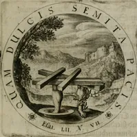 An illustration from Sacra emblemata LXXVI : in quibus summa unius cuiusq[ue] evangelii rotunde adumbratur : das ist, Sechsundsibentzig geistliche figürlein in welchen eines ieder evangelij summa kürtzlichen wird abgebildet (1625)