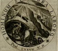 An illustration from Sacra emblemata LXXVI : in quibus summa unius cuiusq[ue] evangelii rotunde adumbratur : das ist, Sechsundsibentzig geistliche figürlein in welchen eines ieder evangelij summa kürtzlichen wird abgebildet (1625)