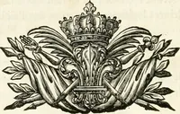 An illustration from Sacre et couronnement de Louis XVI roi de France et de Navarre à Rheims, le 11 juin 1775 : précédé de Recherches sur le sacre des rois de France, depuis Clovis jusqu'a Louis XV : et suivi d'un Journal historique de ce qui s'est passé a cette auguste cérémonie : enrichi d'un très-grand nombre de figures en taille-douce, gravées par le sieur Patas, avec leurs explications (1775)
