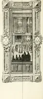 An illustration from Sacre et couronnement de Louis XVI roi de France et de Navarre à Rheims, le 11 juin 1775 : précédé de Recherches sur le sacre des rois de France, depuis Clovis jusqu'a Louis XV : et suivi d'un Journal historique de ce qui s'est passé a cette auguste cérémonie : enrichi d'un très-grand nombre de figures en taille-douce, gravées par le sieur Patas, avec leurs explications (1775)