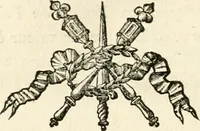 An illustration from Sacre et couronnement de Louis XVI roi de France et de Navarre à Rheims, le 11 juin 1775 : précédé de Recherches sur le sacre des rois de France, depuis Clovis jusqu'a Louis XV : et suivi d'un Journal historique de ce qui s'est passé a cette auguste cérémonie : enrichi d'un très-grand nombre de figures en taille-douce, gravées par le sieur Patas, avec leurs explications (1775)