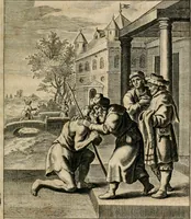 An illustration from Sacrvm oratorivm piarvm imaginvm immacvlatae Mariae et animae creatae : ac baptismo, poenitentia, et evcharistia innovatae : ars nova bene vivendi et moriende, sacris piarum imaginum emblematis figurata & illustrata (1634)