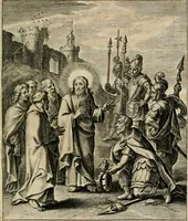 An illustration from Sacrvm oratorivm piarvm imaginvm immacvlatae Mariae et animae creatae : ac baptismo, poenitentia, et evcharistia innovatae : ars nova bene vivendi et moriende, sacris piarum imaginum emblematis figurata & illustrata (1634)