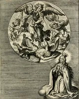 An illustration from Sacrvm oratorivm piarvm imaginvm immacvlatae Mariae et animae creatae : ac baptismo, poenitentia, et evcharistia innovatae : ars nova bene vivendi et moriende, sacris piarum imaginum emblematis figurata & illustrata (1634)