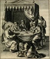 An illustration from Sacrvm oratorivm piarvm imaginvm immacvlatae Mariae et animae creatae : ac baptismo, poenitentia, et evcharistia innovatae : ars nova bene vivendi et moriende, sacris piarum imaginum emblematis figurata & illustrata (1634)