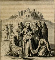 An illustration from Sacrvm oratorivm piarvm imaginvm immacvlatae Mariae et animae creatae : ac baptismo, poenitentia, et evcharistia innovatae : ars nova bene vivendi et moriende, sacris piarum imaginum emblematis figurata & illustrata (1634)