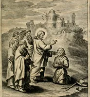 An illustration from Sacrvm oratorivm piarvm imaginvm immacvlatae Mariae et animae creatae : ac baptismo, poenitentia, et evcharistia innovatae : ars nova bene vivendi et moriende, sacris piarum imaginum emblematis figurata & illustrata (1634)
