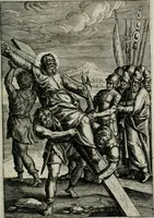 An illustration from Sacrvm sanctvarivm crvcis et patientiae crvcifixorvm et crvciferorvm, emblematicis imaginibvs laborantivm et aegrotantivm ornatvm: artifices gloriosi novae artis bene vivendi et moriendi (1634)