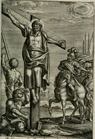 Picture 37 of 74 from Sacrvm sanctvarivm crvcis et patientiae crvcifixorvm et crvciferorvm, emblematicis imaginibvs laborantivm et aegrotantivm ornatvm: artifices gloriosi novae artis bene vivendi et moriendi (1634), leaf 190