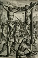 Picture 39 of 74 from Sacrvm sanctvarivm crvcis et patientiae crvcifixorvm et crvciferorvm, emblematicis imaginibvs laborantivm et aegrotantivm ornatvm: artifices gloriosi novae artis bene vivendi et moriendi (1634), leaf 208