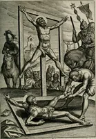 Picture 41 of 74 from Sacrvm sanctvarivm crvcis et patientiae crvcifixorvm et crvciferorvm, emblematicis imaginibvs laborantivm et aegrotantivm ornatvm: artifices gloriosi novae artis bene vivendi et moriendi (1634), leaf 218
