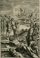 Picture 45 of 74 from Sacrvm sanctvarivm crvcis et patientiae crvcifixorvm et crvciferorvm, emblematicis imaginibvs laborantivm et aegrotantivm ornatvm: artifices gloriosi novae artis bene vivendi et moriendi (1634), leaf 236