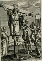 An illustration from Sacrvm sanctvarivm crvcis et patientiae crvcifixorvm et crvciferorvm, emblematicis imaginibvs laborantivm et aegrotantivm ornatvm: artifices gloriosi novae artis bene vivendi et moriendi (1634)