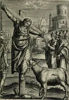 An illustration from Sacrvm sanctvarivm crvcis et patientiae crvcifixorvm et crvciferorvm, emblematicis imaginibvs laborantivm et aegrotantivm ornatvm: artifices gloriosi novae artis bene vivendi et moriendi (1634)