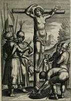 An illustration from Sacrvm sanctvarivm crvcis et patientiae crvcifixorvm et crvciferorvm, emblematicis imaginibvs laborantivm et aegrotantivm ornatvm: artifices gloriosi novae artis bene vivendi et moriendi (1634)