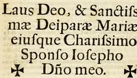 An illustration from Sagrado escudo de armas de la nobleza de Christo, padron de nobles, divisa de caballeros : sermon panegyrico en glorias de la invencion de la cruz, titular fiesta de la nobilissima Archi-cofradia de caballeros de la santa Vera-Cruz de esta ciudad mexicana, sacale a luz su meritissimo actual rector el capitan D. Francisco Ansaldo, y Peralta para que en nombre suyo, y de todos sus generosiisimos [sic] heroes, y capitulares illustres gratame[n]te sea dirigido, y con felicidad dedicado a el excellentissimo señor D. Gaspar de Sandoval, Cerda, Sylva, y Mendoza conde de Galve, gentil hombre de la camara de su magestad comendador de las encomiendas de Salamea, y Ceclavin en la Orden, y Caballeria de Alcantara, alcayde perpetuo de los reales alcaçares, puertas, y puentes de la ciudad de Tolledo, y de el castillo, y torres de Leon; señor de las villas de Tortola, y Zacedon, de el consejo de su magestad, su virrey, lugar-teniente governador, capitan general, y presidente de la Real Audiencia, y chancilleria de esta Nueva-España. A cuya benignidad, y grandeza lo ofrece en humilde obsequio (1692)