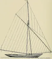 An illustration from The sailing boat, a treatise on sailing boats and small yachts, their varieties of type, sails, rig, etc. With practical directions for sailing and management; also, the one-design and restricted classes, fishing and shooting boats, sailing chariots and ice yachts, foreign and colonial boats, canoes, etc., etc (1901)